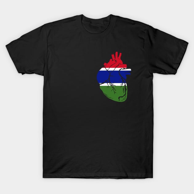 Gambian flag heart T-Shirt by Bun Art Store